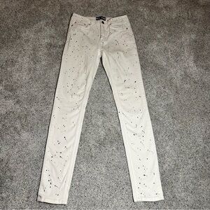 BLK DNM Jeans 22 Neptune White, Skinny Jeans, Black Paint Speckled - Women 25x30